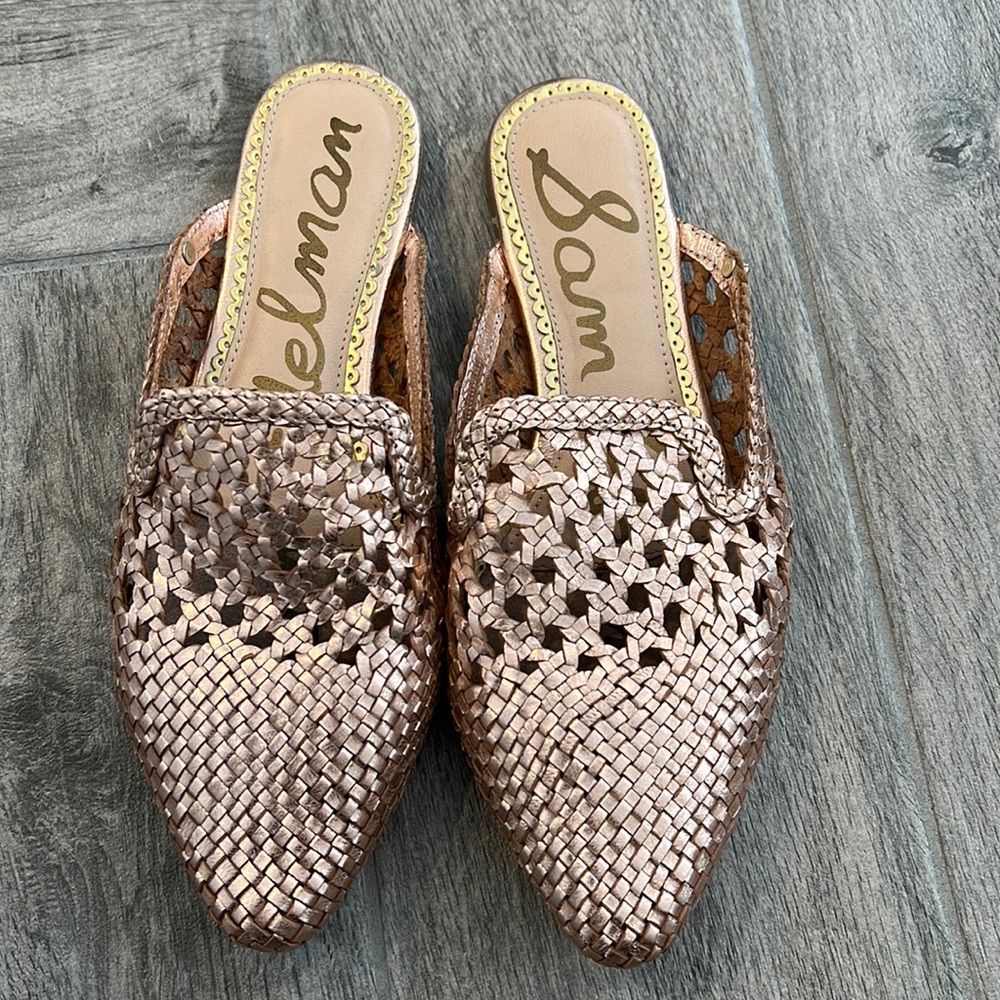 Sam Edelman Rose Gold Metallic Mules